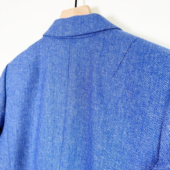 Banana Republic Hack Jacket Blue and Navy Women's Wool Blend Blazer Size 14 - Picture 8 of 11